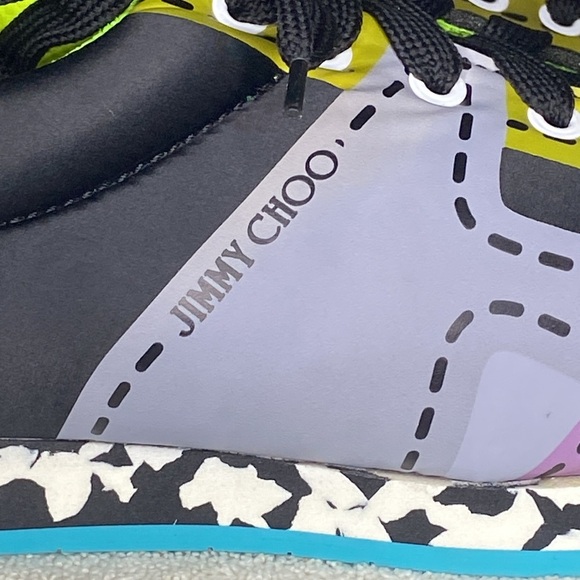 Jimmy Choo Multicolor Graphic Print Nylon Sneakers (EUR 41.5 / US 8.5) - Picture 5 of 9